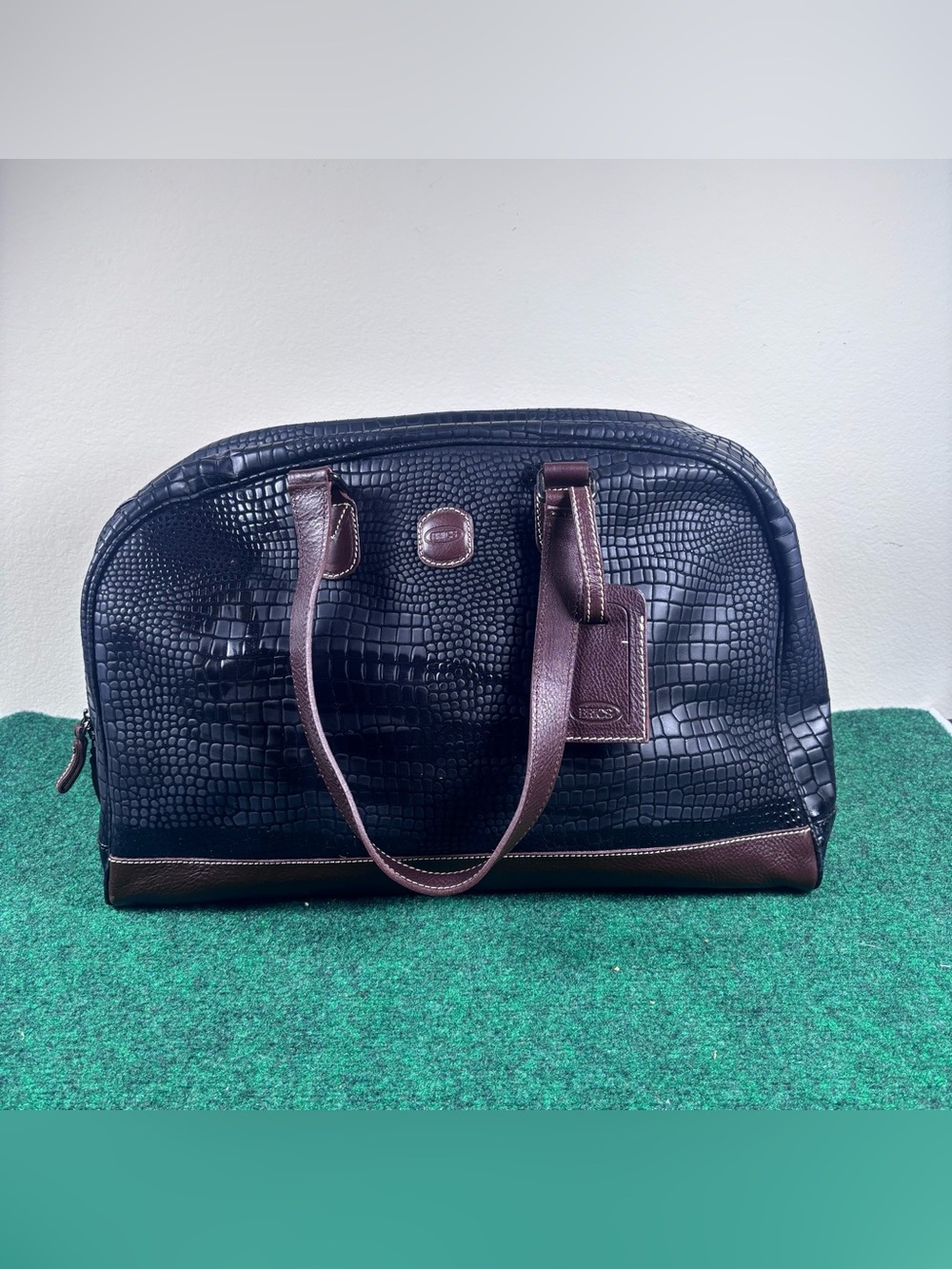 BRICS Duffle Bag My Safari Black/Brown Cargo Crocodile Embossed